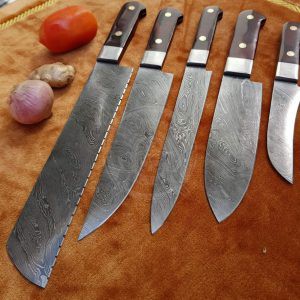 Damascus Set of 5 Pieces Kitchen Knife - Image 3