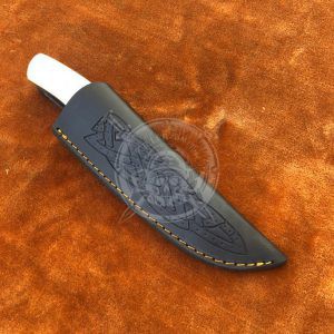 Handmade Damascus 9.00"Hunting Knife Bone Wood Handle With Sheath - Image 4