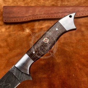 Custom Made Damascus Blade Fishing Fillet Knife With Leather Sheath - Image 3