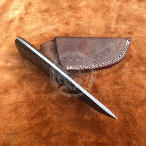 Handmade Damascus 8,00" Skinner Knife With Pouch - Image 3