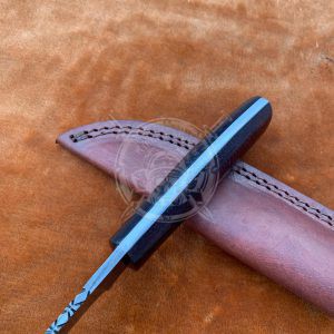 Huntsman Mini Kukri Custom Damascus Twist Pattern Knife - Image 3