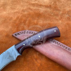 Huntsman Mini Kukri Custom Damascus Twist Pattern Knife - Image 4