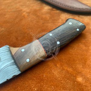 Handmade Twist Blade 10" Professional Hunting Knife Comes With Leather Sheath - Image 3
