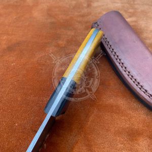 Damascus 9" Raindrop Blade Hunting Knife - Image 4