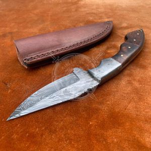 Custom Handmade 9" Damascus Twist Blade Skinner Hunting Knife - Image 3