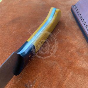 Damascus 9" Raindrop Blade Hunting Knife - Image 5