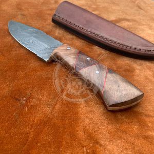 8" Awesome Handmade Twist Blade Damascus Hunting Skinner Knife - Image 4