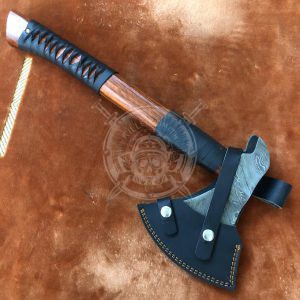 ViKing Axe Custom Hand Forged Damascus Twist Pattern Tomahawk - Image 5