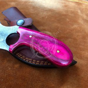 Custom Hand Forged Finger Hole Skinner Knife - Image 4