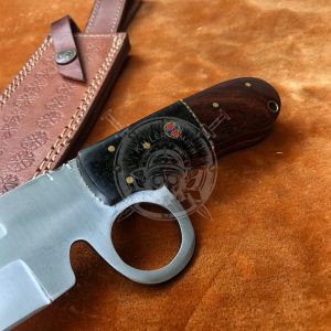 Custom Handmade D2 Steel Tactical Boot Knife With Leather Sheath - Image 3
