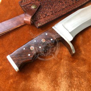 Bigger Custom Hand Made Steel Blade Wood Handle Tactical Bowie Knife - Image 3