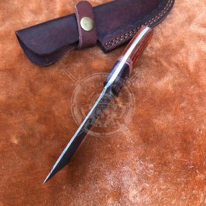 Custom Handmade Damascus Camp Tanto Knife - Image 3