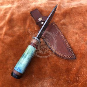 Fixed Blade 10" Handmade Damascus Hunting Knife - Image 4