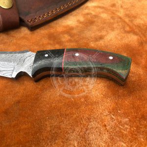 Full Tang Fixed Blade Custom Damascus Camp Tanto Knife - Image 4