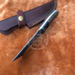 Full Tang Fixed Blade Custom Damascus Camp Tanto Knife - Image 3